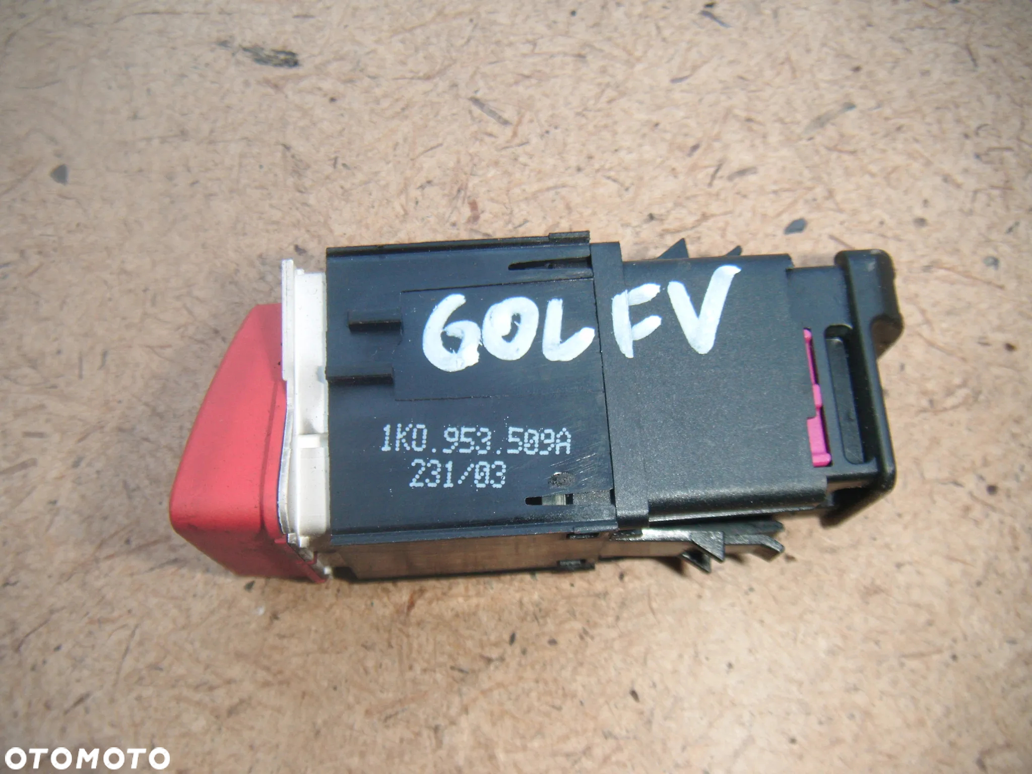 vw golf V włącznik świateł awaryjnych 1k0953509a - 2