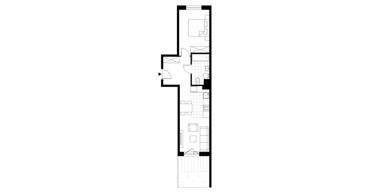 2-pokojowe mieszkanie 42m2 + ogródek - Pełny obrazek: 3/8