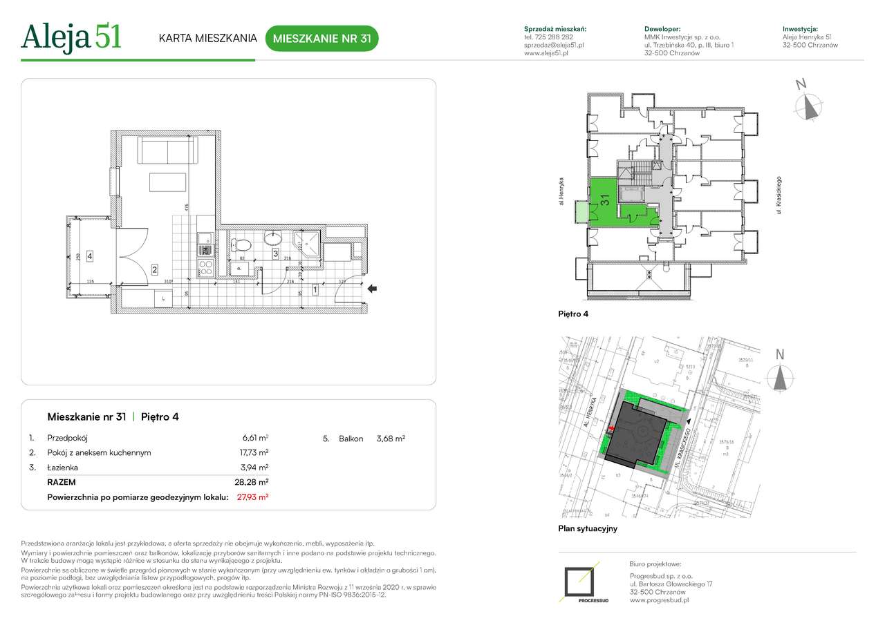 Aleja 51 | mieszkanie 1-pok. | nr 31 - Pełny obrazek: 2/5