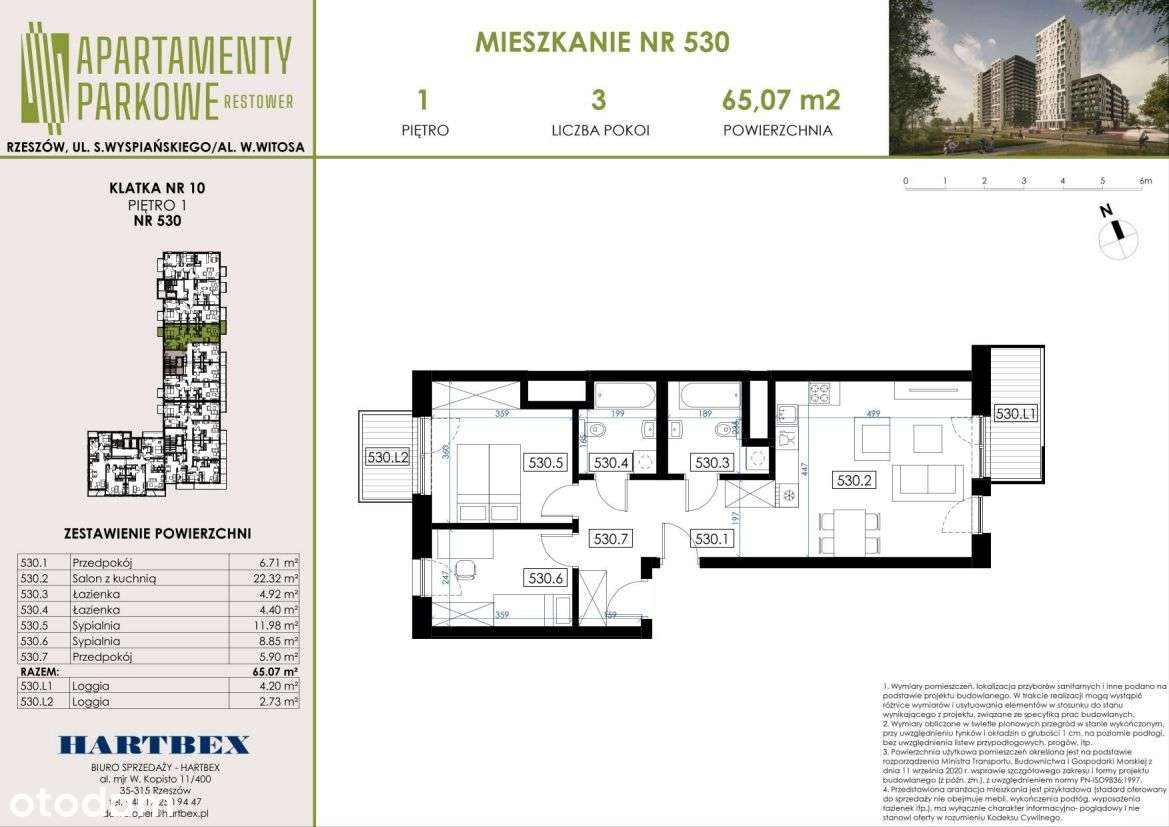 Apartamenty Parkowe | mieszkanie 3-pok. | 530 - Pełny obrazek: 2/7