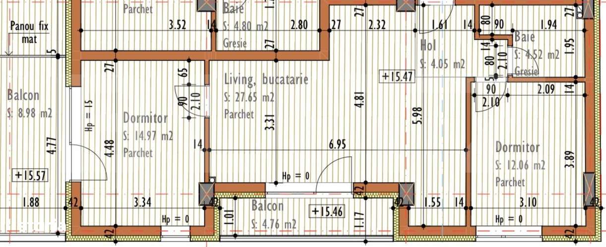 Apartament cu 3 camere 64 mp, 2 balcone, Bloc Nou, zona Marasti - Imagine principală: 2/2
