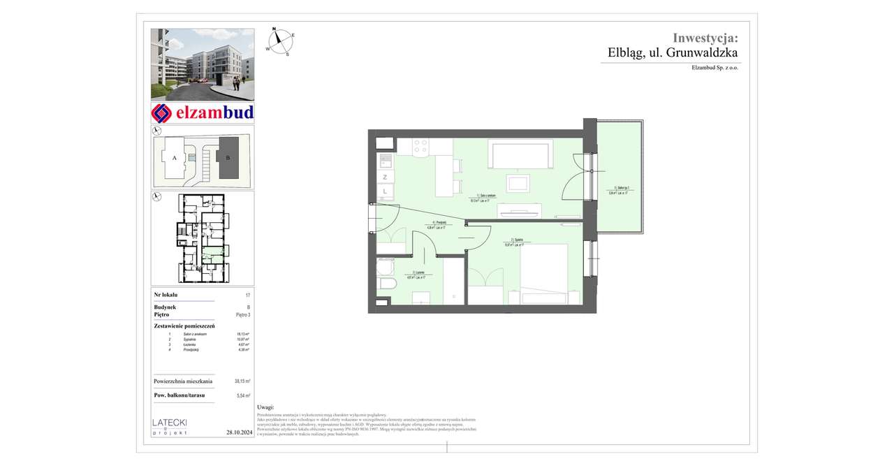 Rezerwacja | Grunwaldzki Duet |  2-pok. | B17 - Pełny obrazek: 2/5