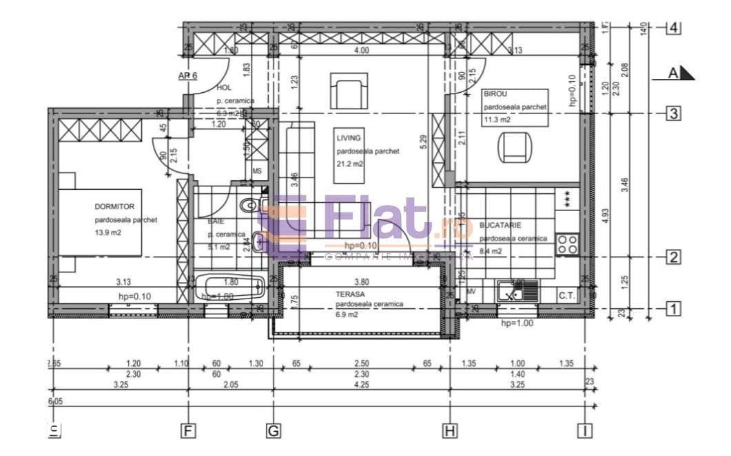 Apartament 3 camere cu grădină – Sanpetru, Strada Primăverii-18