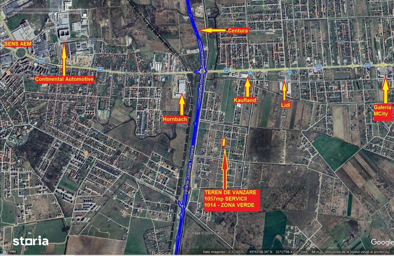 Teren comercial Mosnita, in spate la Kaufland - 1057 servicii, 1014 zo - Imagine principală: 5/7
