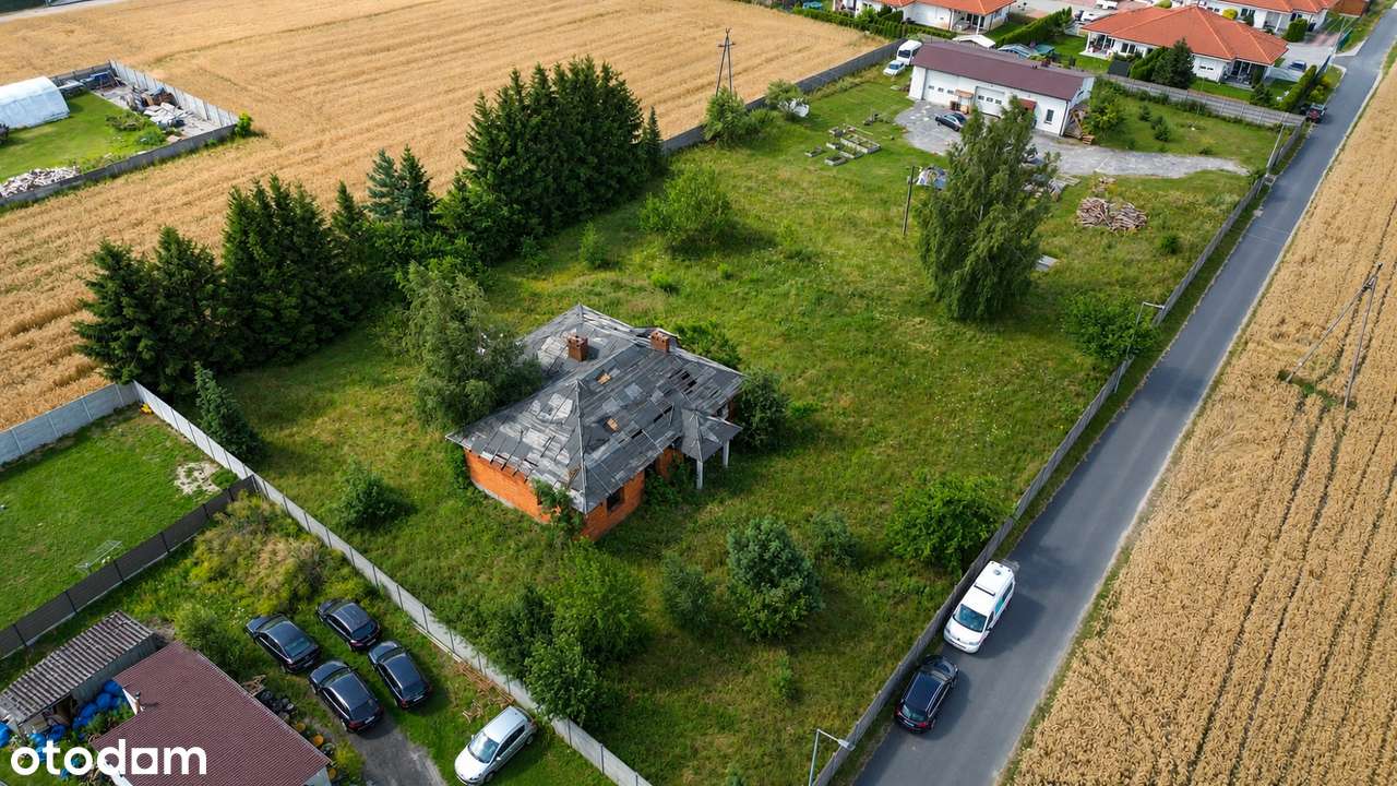 Dom w stanie surowym 140m2 + budynek warsztatowo biurowy 125m2