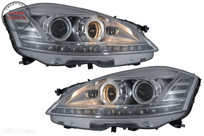 Faruri LED Mercedes Clasa S W221 (2005-2009) Facelift Look Semnalizare Dinamica Se- livrare gratuita - 10