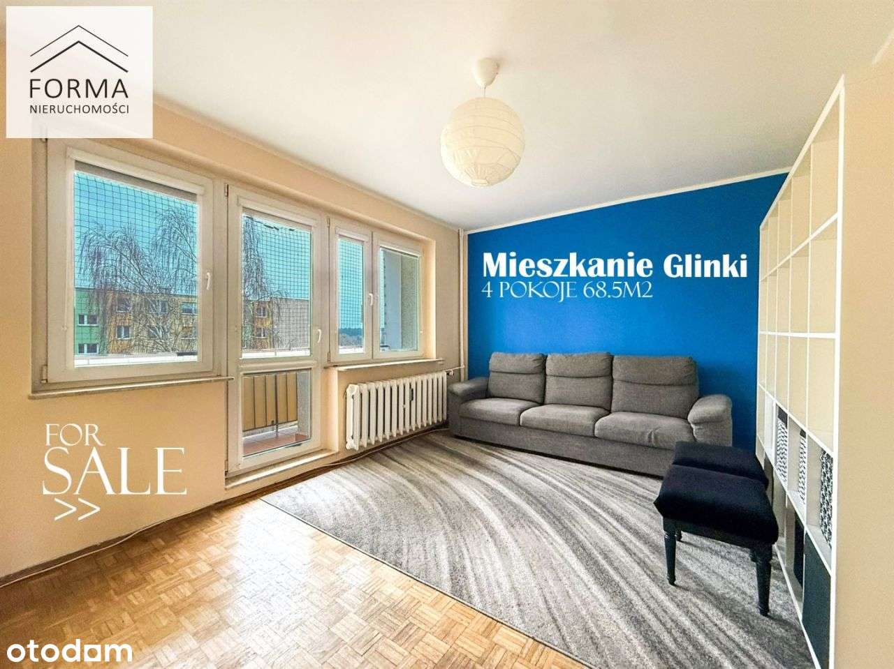 Glinki 4 pokoje z loggią w bloku - Pełny obrazek: 1/14