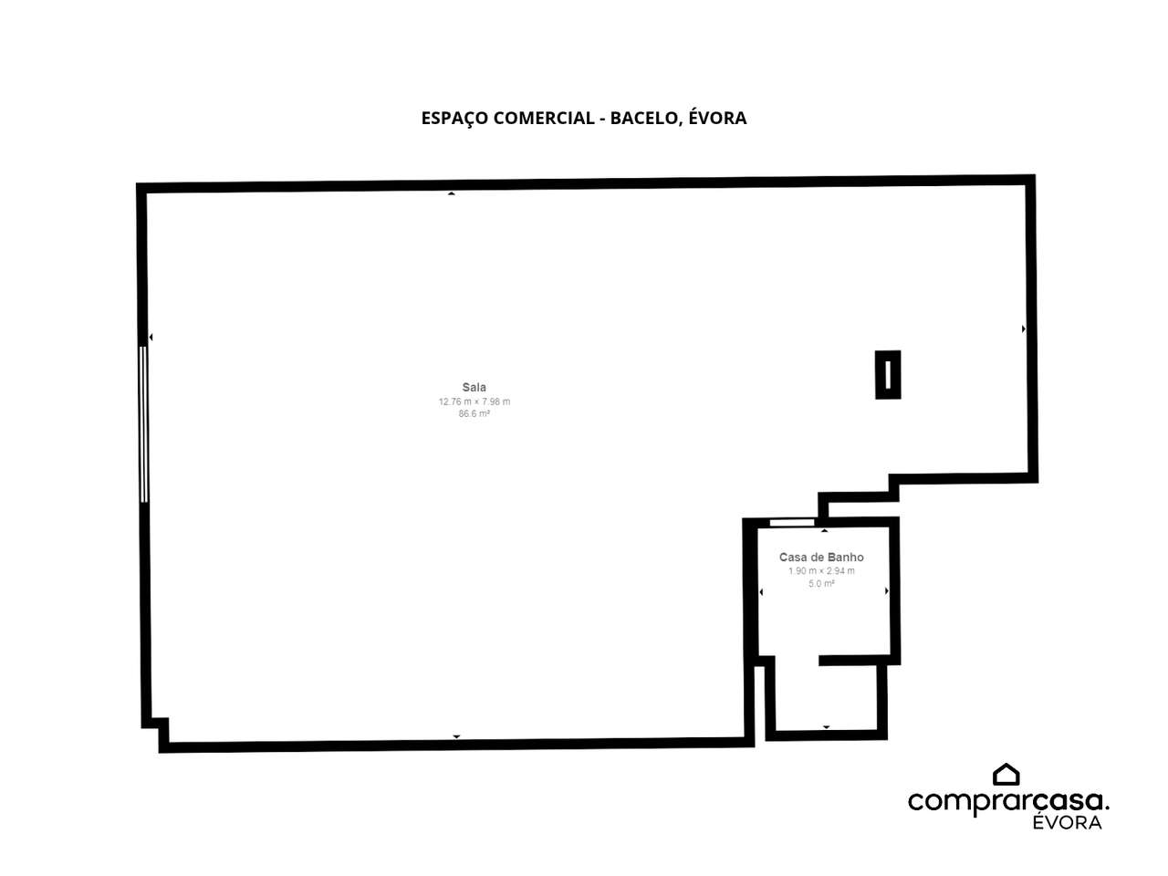 Trespasse de Espaço Comercial c/ 98 m² todo quipado | Nova Eborae, Bac-15