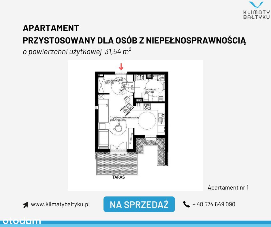 Apartament dla osób z niepełnosprawnością