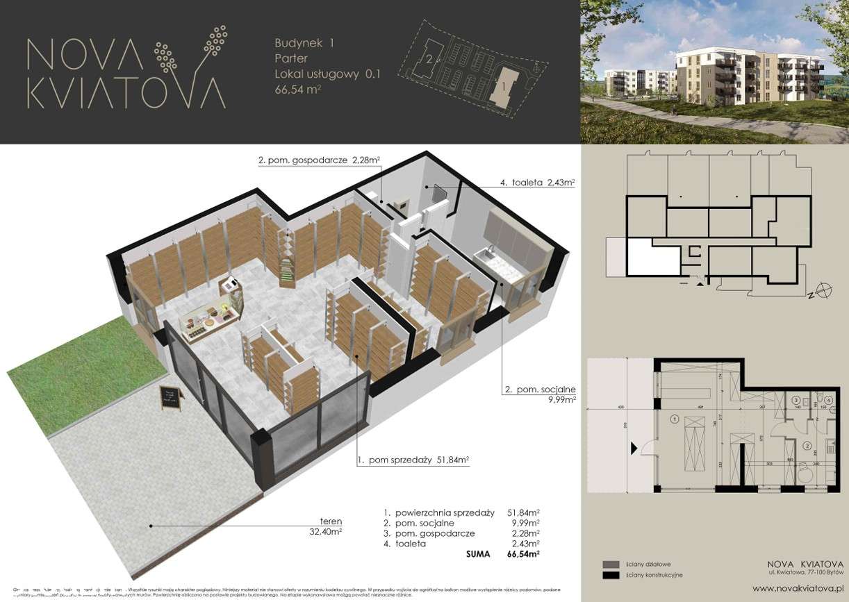 Lokal usługowy na nowym osiedlu NOVA KVIATOVA - Pełny obrazek: 3/3