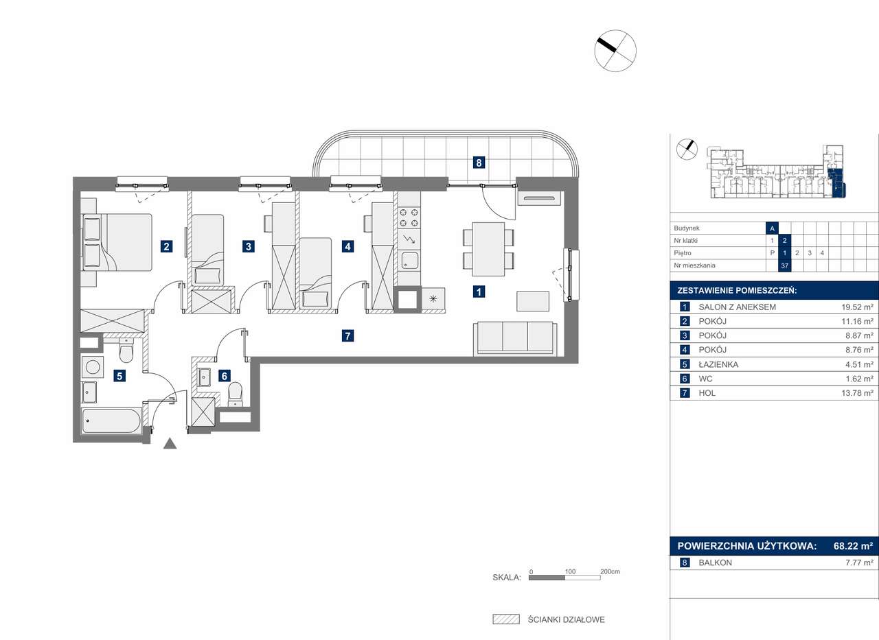 Narożne 4 pokoje z miejscem garażowym i komórką lokatorską, Mokotów-6