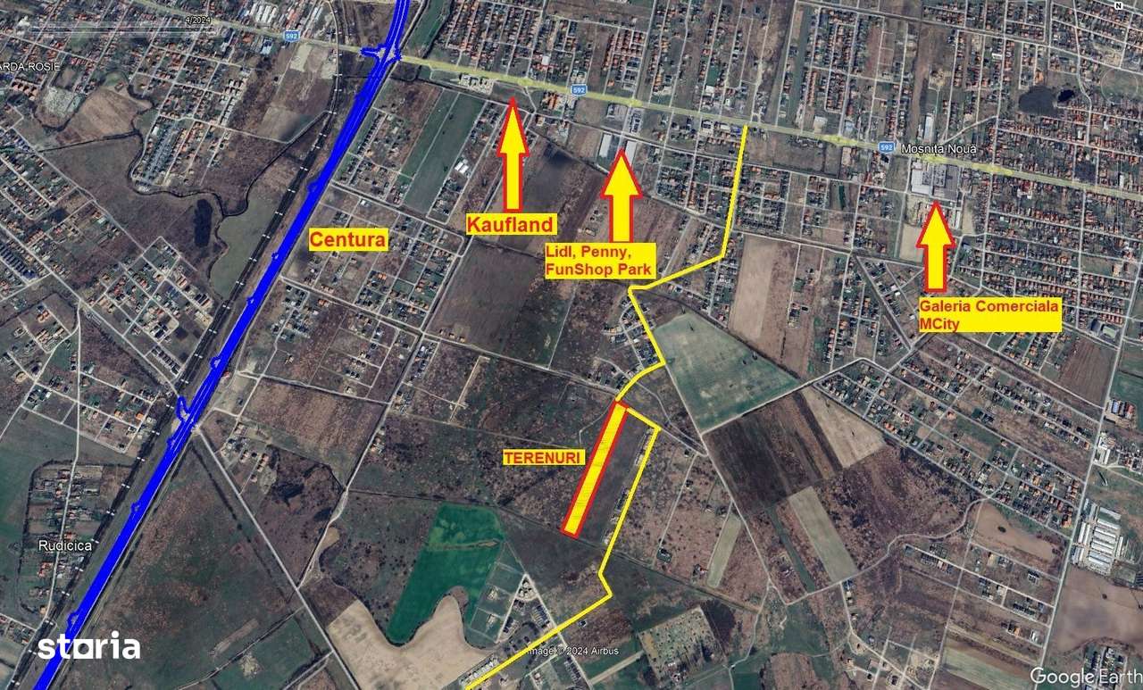 Terenuri de vanzare Mosnita, cu utilitati - 70 euro/mp+TVA - Imagine principală: 3/5