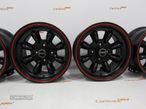 Jantes Ultralite Mini Wheels 13 x 6 et10 4x101.6 Preto + Vermelho - 2