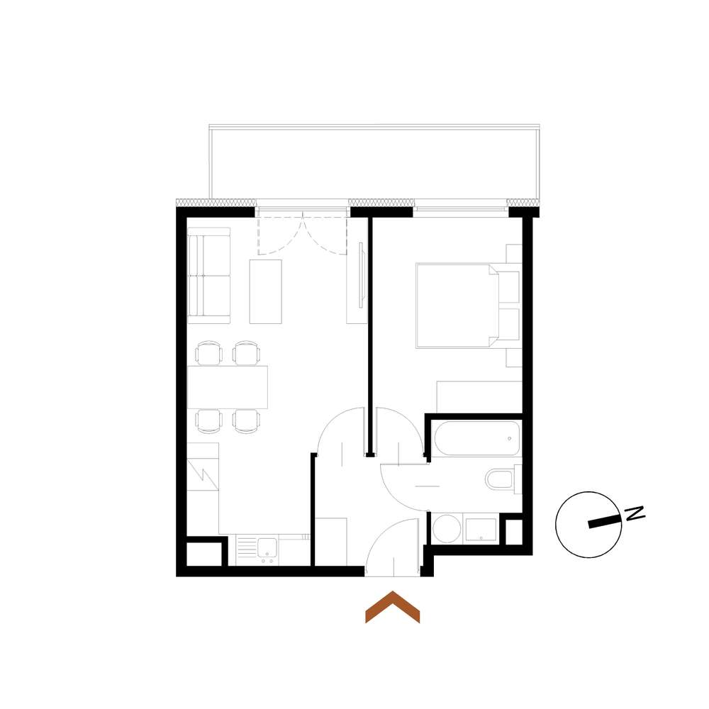 Apartamenty Gdyńska - 2-pok. mieszkanie z balkonem - Pełny obrazek: 2/12