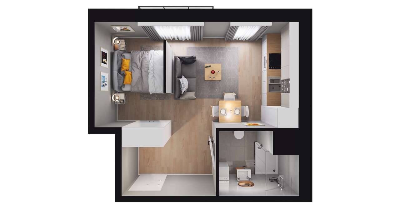 1-pokojowe mieszkanie 29m2 + balkon Bez Prowizji - Pełny obrazek: 2/8