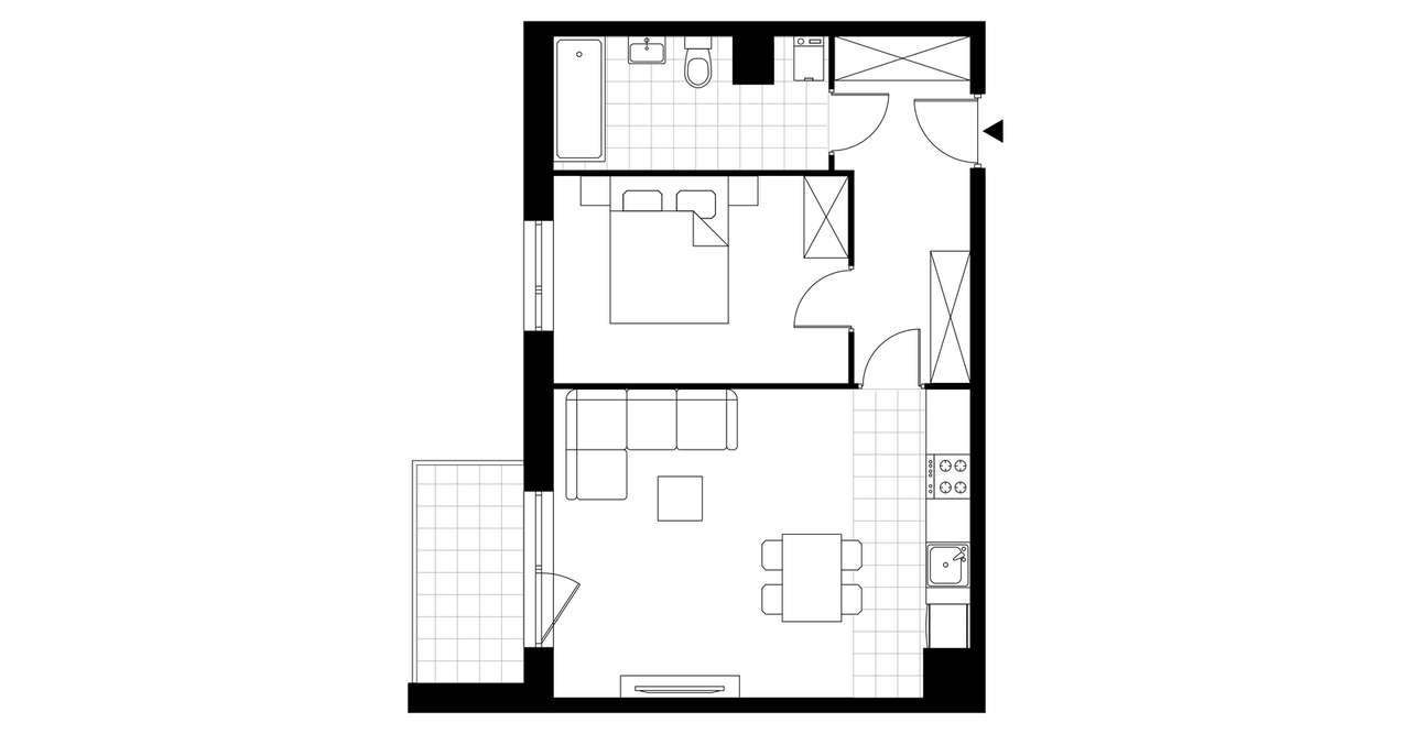 2-pokojowe mieszkanie 47m2 + balkon Bez Prowizji - Pełny obrazek: 3/6