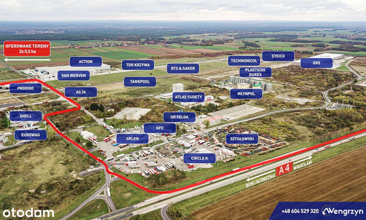 0,5 ha działka przy autostradzie A4, media, MPZP, idealny dojazd - Pełny obrazek: 4/8