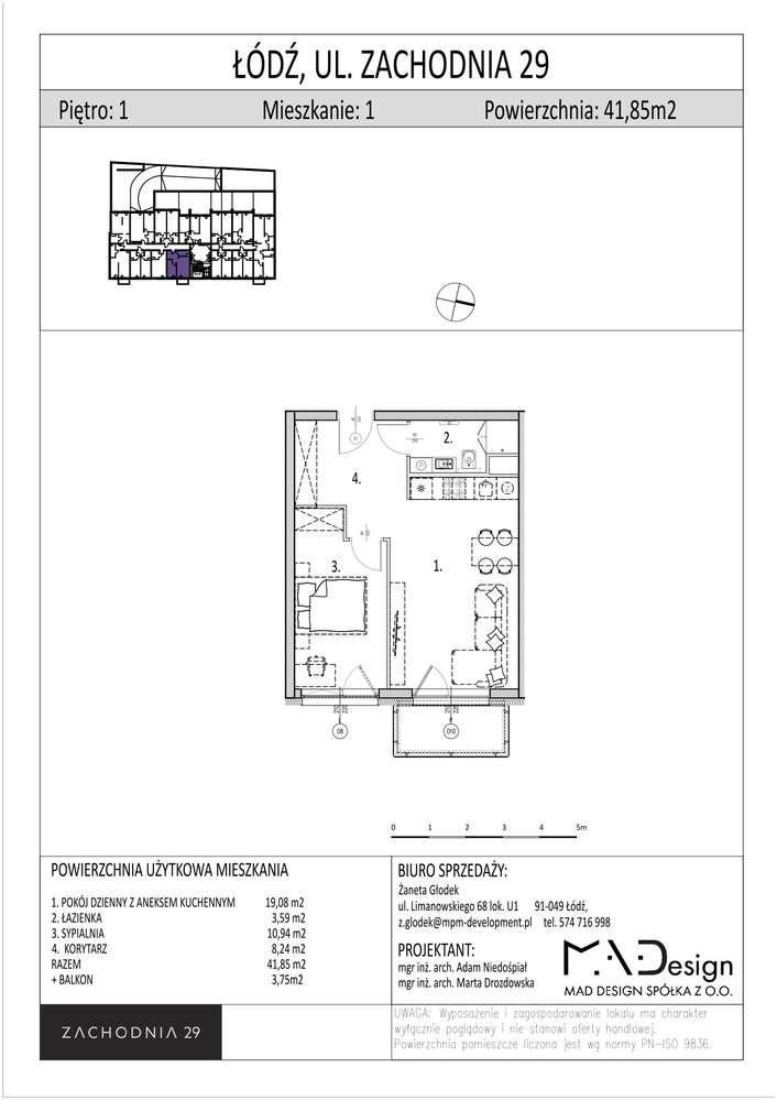 Zachodnia 29 | mieszkanie 2-pok. | 1 - Pełny obrazek: 2/7