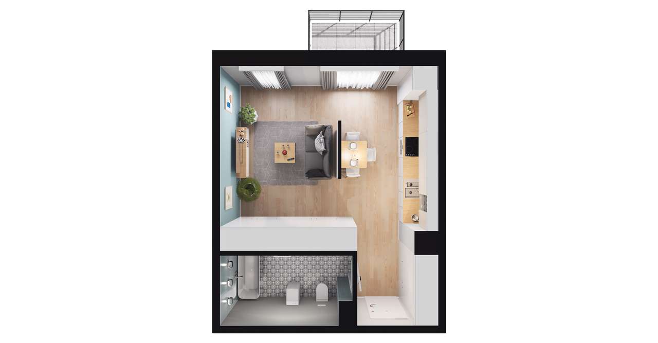 1-pokojowe mieszkanie 35m2 + balkon Bez Prowizji - Pełny obrazek: 2/8