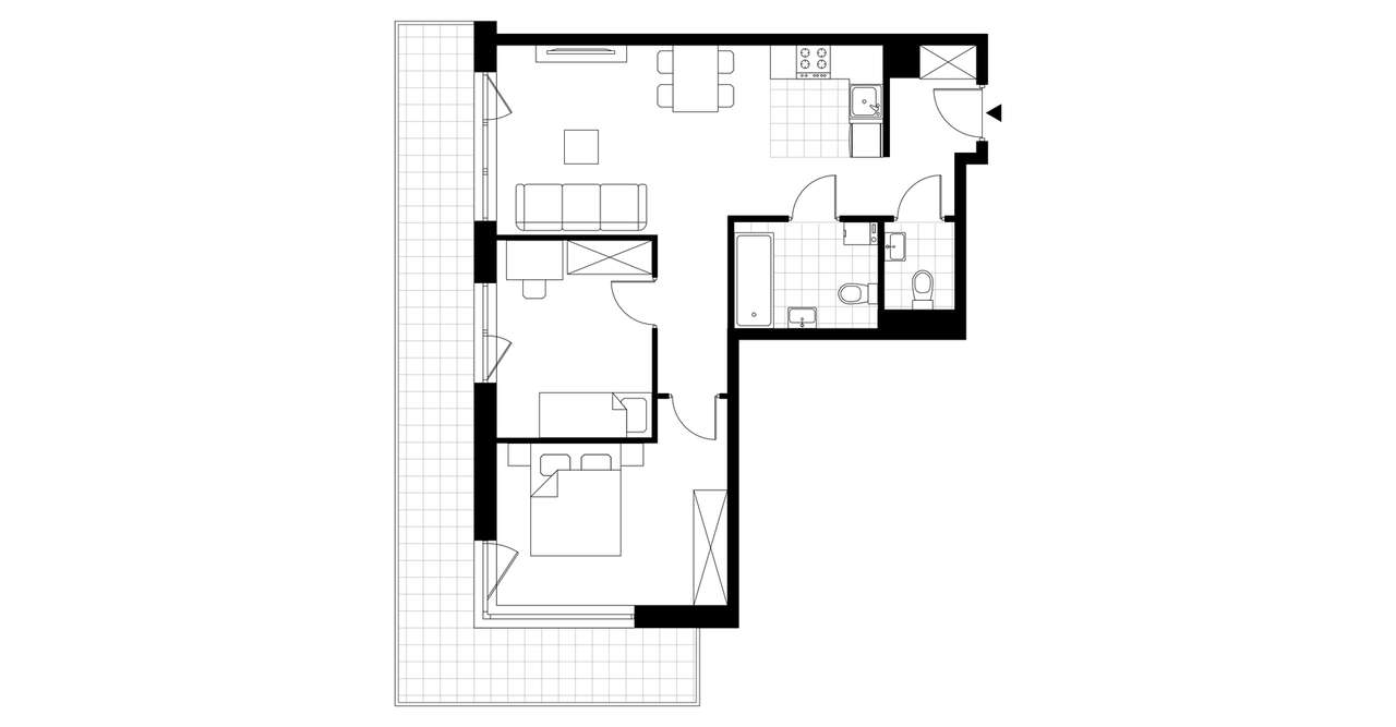 3-pokojowe mieszkanie 59m2 + balkon - Pełny obrazek: 3/8