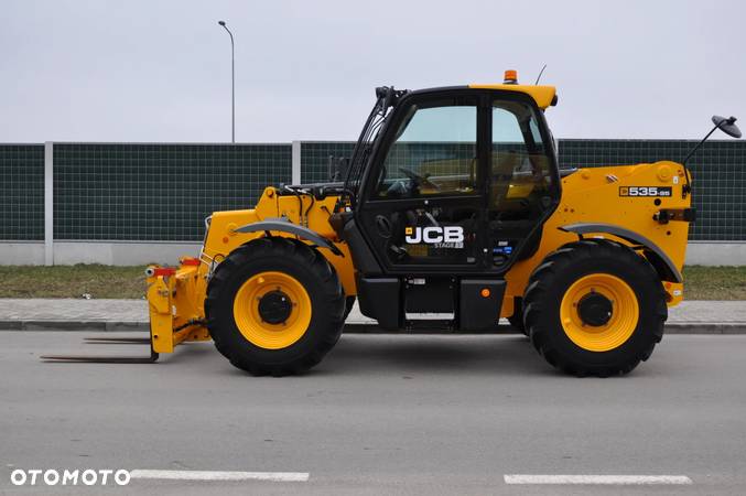 JCB 535-95 ŁADOWARKA TELESKOPOWA STAGE V 109 KM MAŁO MTG 572 UDŹWIG 3500 kg WYSOKOŚĆ ZAŁADUNKU 9,5 m NA GWARANCJI JAK NOWA Klimatyzacja Widły do palet Szybkozłącze hydrauliczne - 2