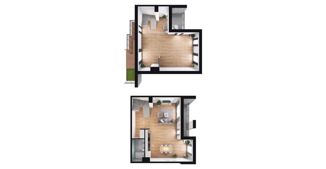 1-pokojowe mieszkanie 95m2 + 3 tarasy Bezpośrednio - Pełny obrazek: 3/9