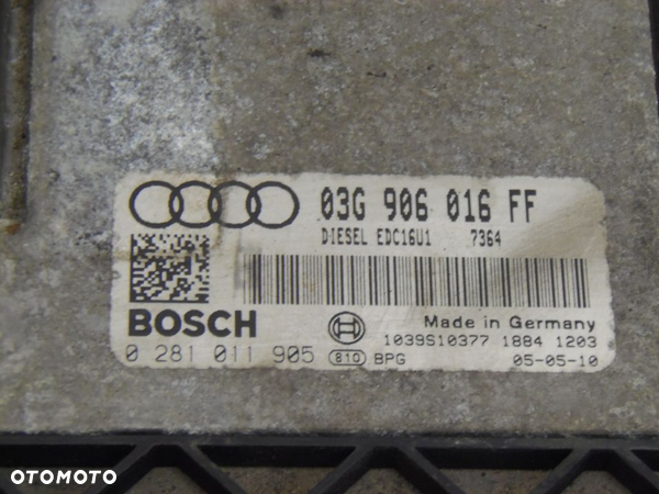 AUDI A3 8P 2.0 TDI KOMPUTER 0281011905 03G906016FF IMMO OFF - 2