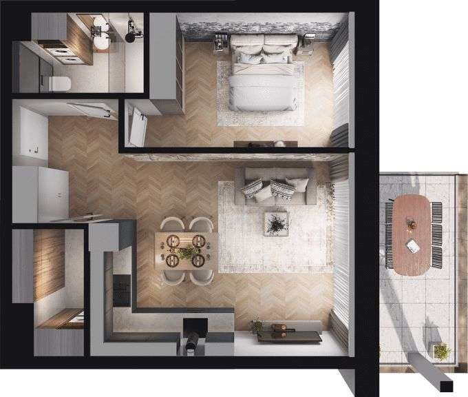 Ville Garden | mieszkanie 2-pok. | A.31 - Pełny obrazek: 4/10