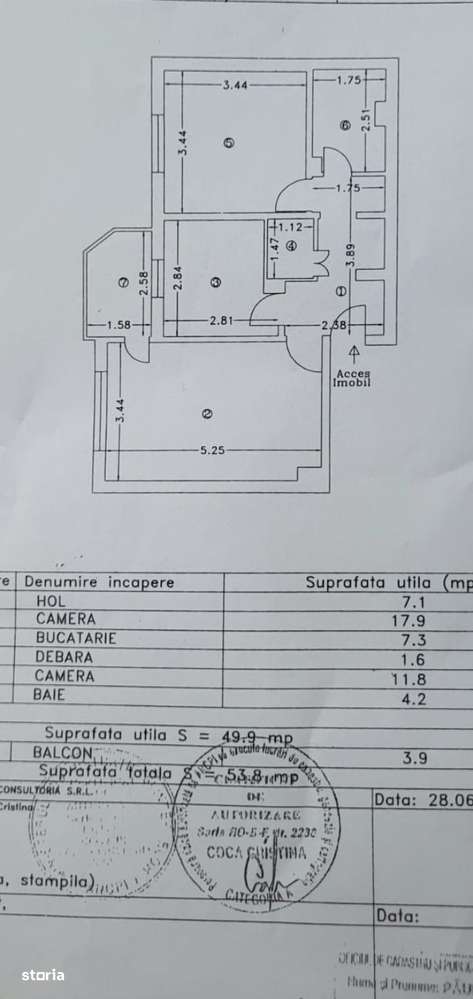 INEL 2- 2 camere decomandat 54mp etaj 1- 88000 euro-0