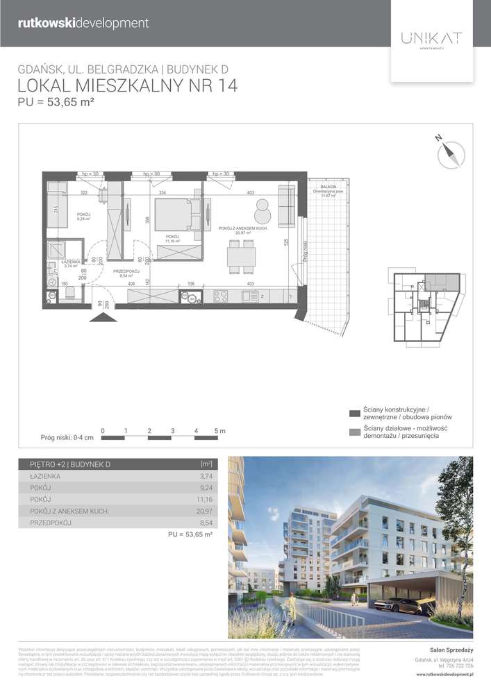 3-pokojowe mieszkanie 53m2 + balkon Bez Prowizji - Pełny obrazek: 2/7