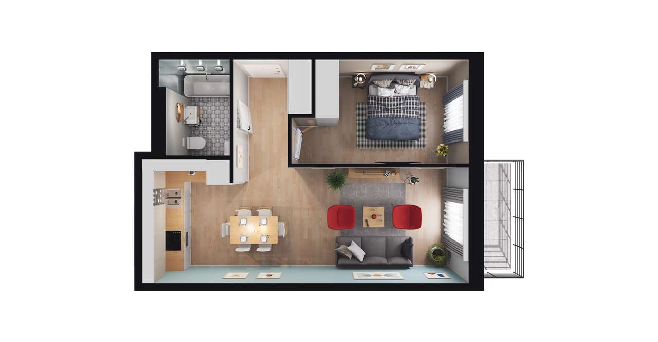 Ludowa Park | mieszkanie 2-pok. | B_M31 - Pełny obrazek: 3/9