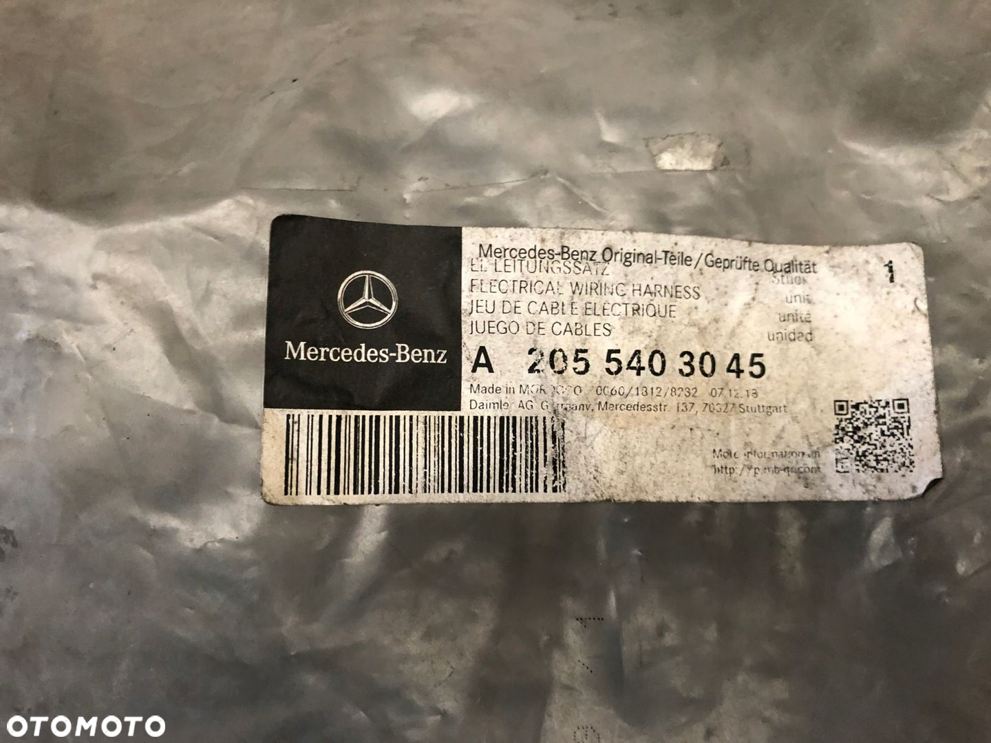 Mercedes 2055403045 Wiązka Czujnik Parkowania PTC - 2