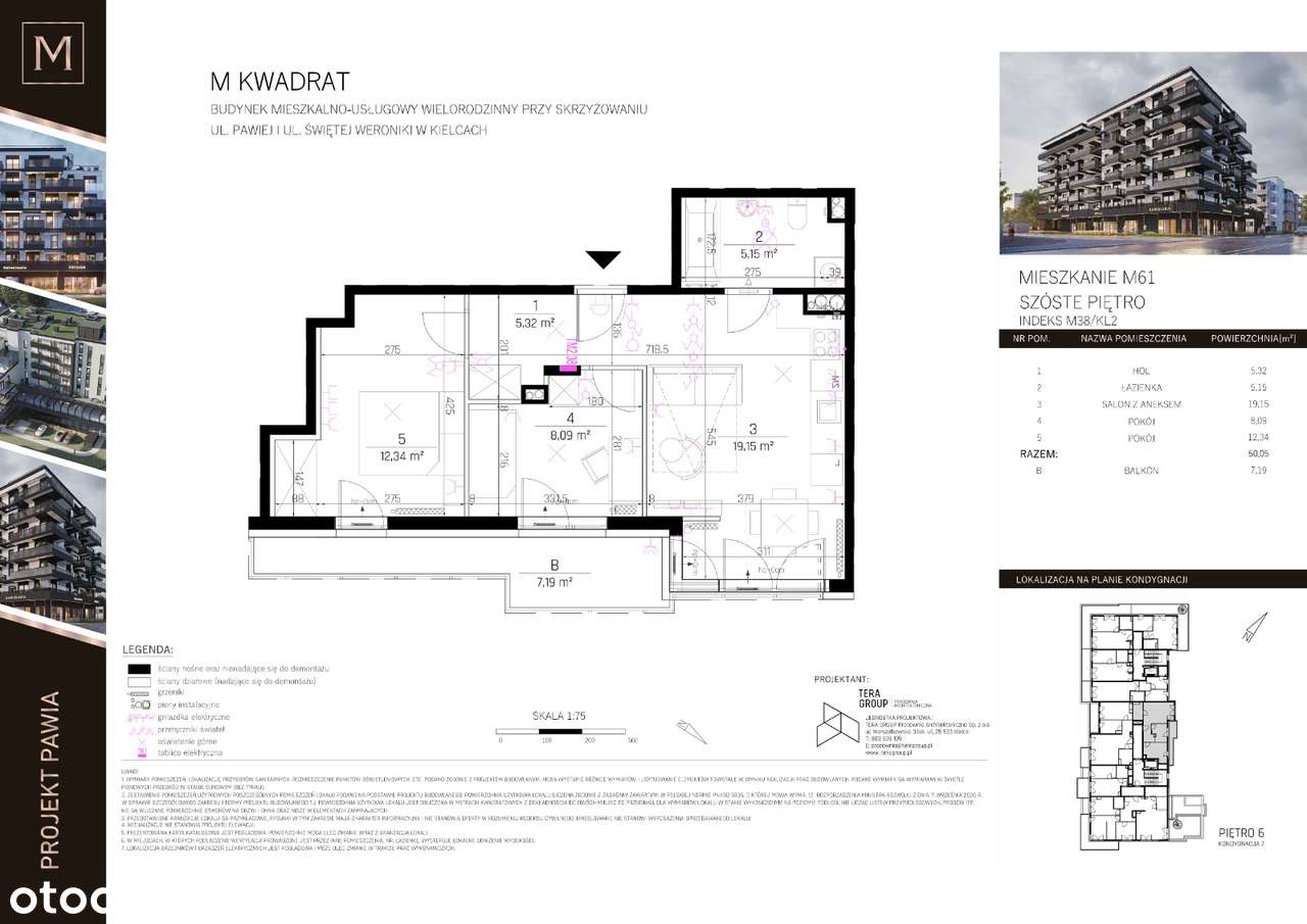 Mieszkanie M61, 50,05m2 Projekt Pawia Kielce-13
