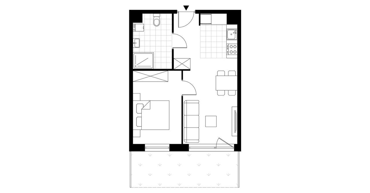 2-pokojowe mieszkanie 41m2 + ogródek Bez Prowizji - Pełny obrazek: 3/8