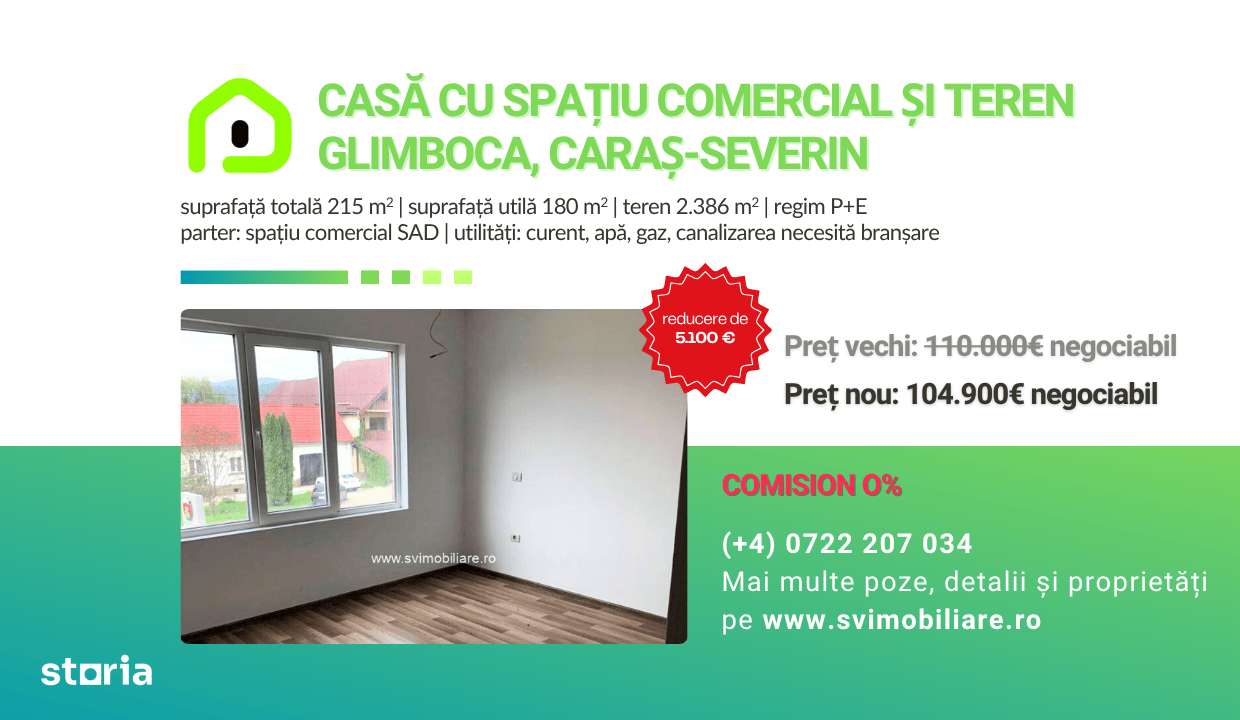 Comision 0 - Casa cu spatiu comercial si teren de 2877 m2 in Glimboca-0