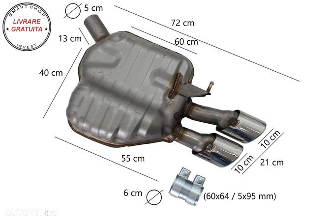 Difuzor bara spate cu Ornamente tobe Audi A8 D4 (2015-2017) S8 Design- livrare gratuita - 14