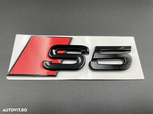 Set embleme Premium Audi S5 Negru / Roșu - 7