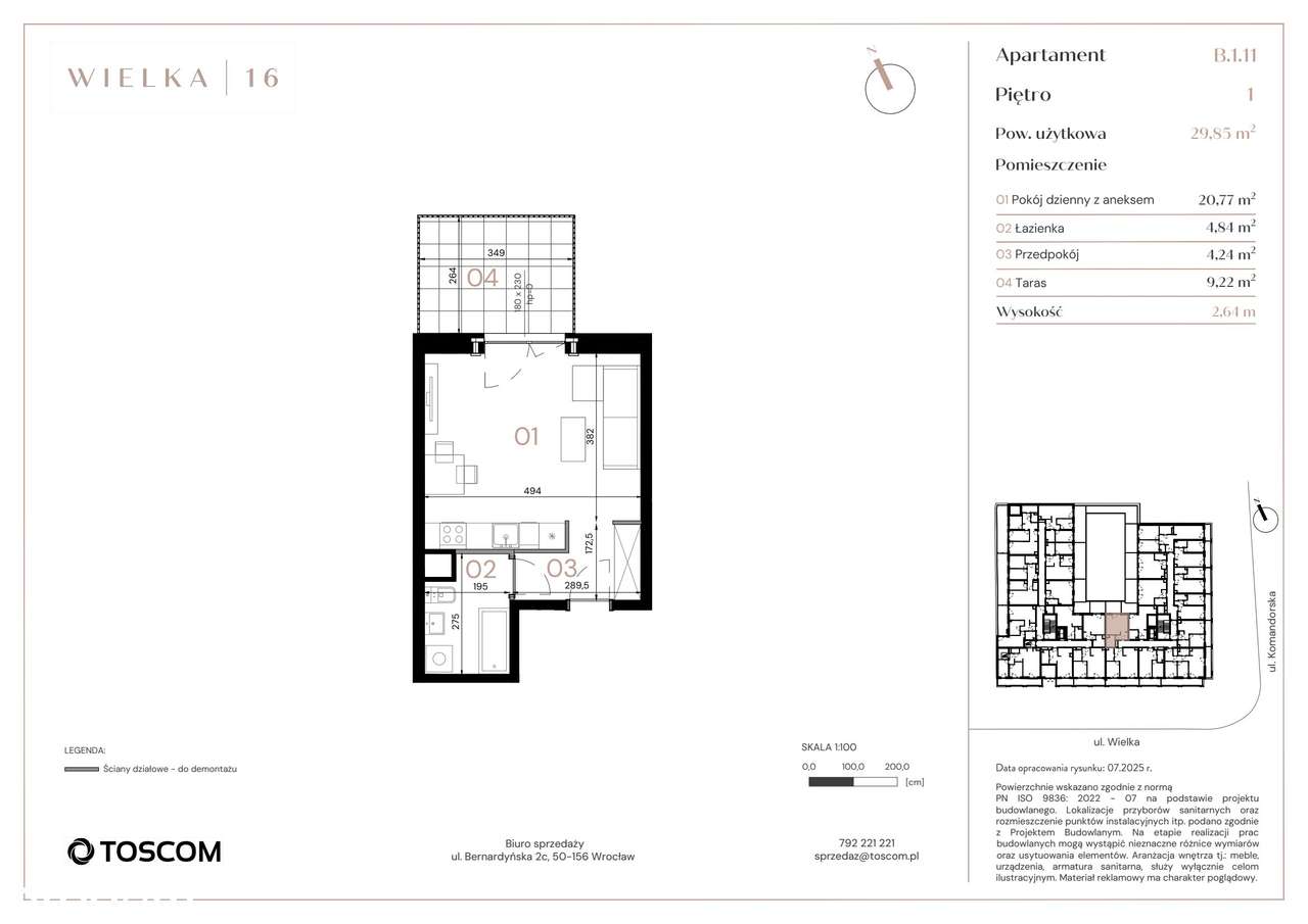 1-pokojowe mieszkanie 29m2 + taras Bez Prowizji - Pełny obrazek: 2/10
