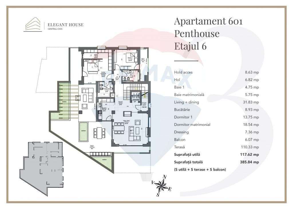 Penthouse de lux cu rooftop și lift privat I Elegant House Brașov - Imagine principală: 4/9