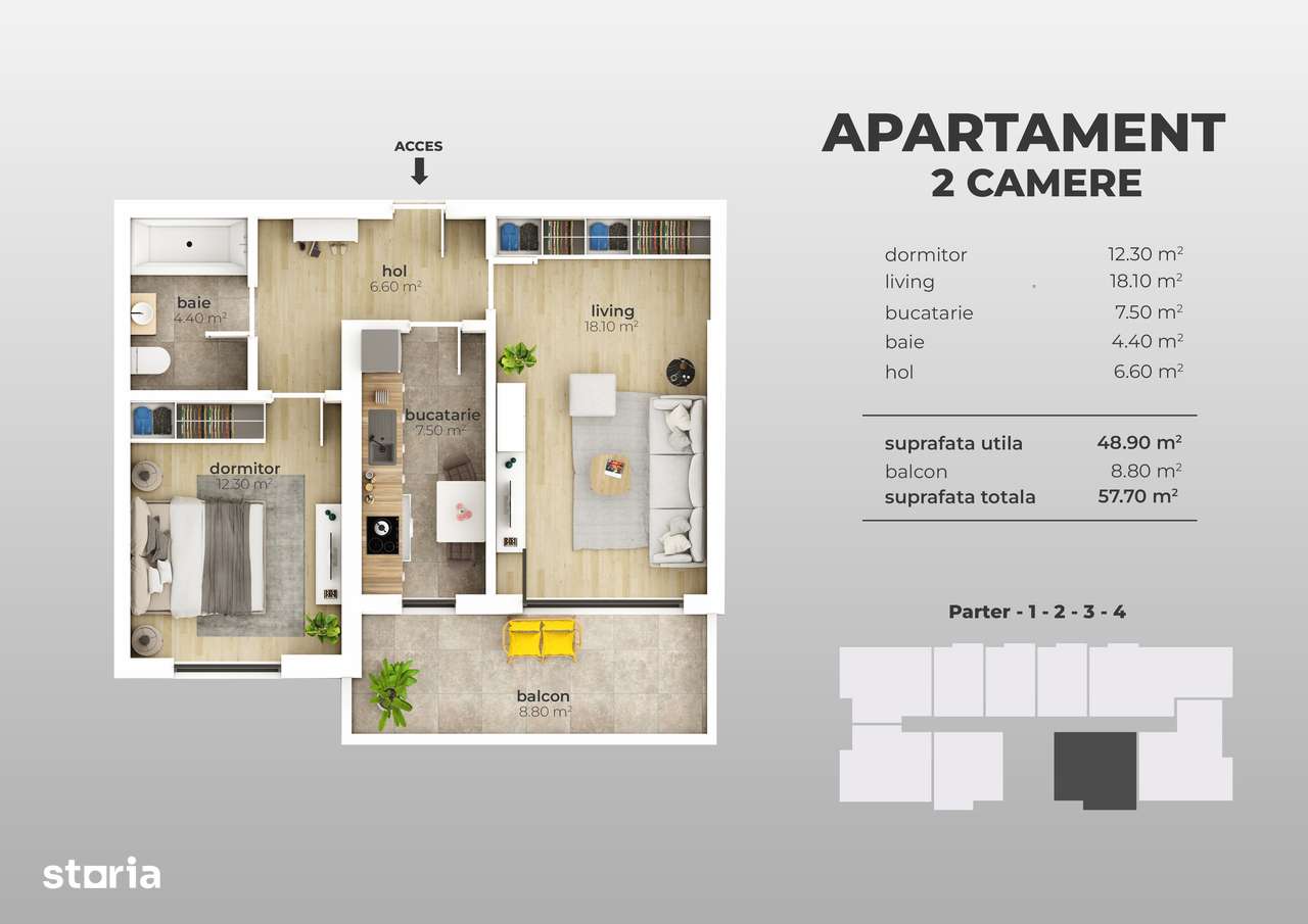 Apartament 2 camere decomandat, bloc nou, Aparatorii Patriei metrou