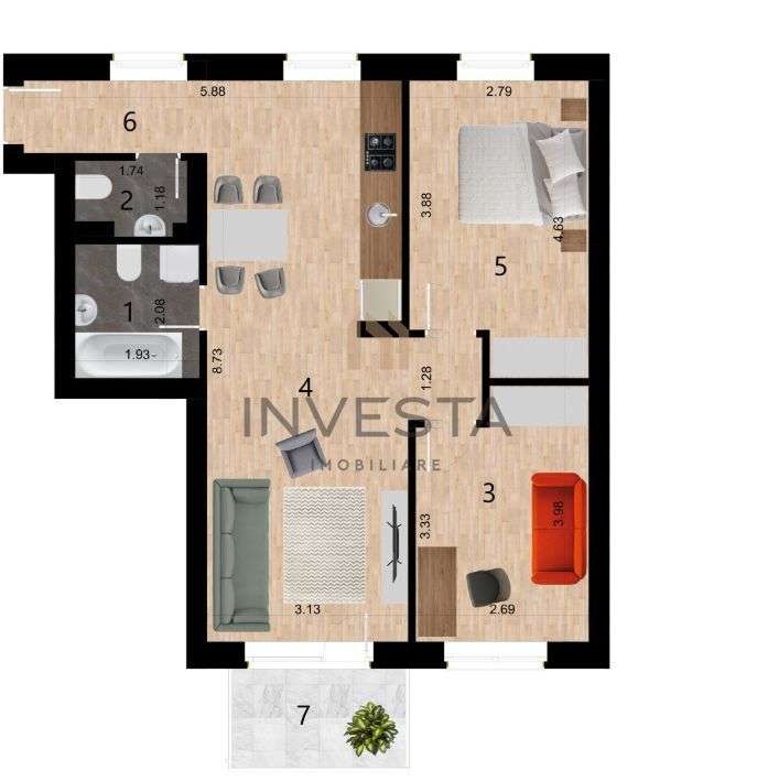 Apartament in constructie Premium/Zona Frunzisului - Imagine principală: 2/6