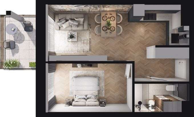 Ville Garden | mieszkanie 2-pok. | B.12 - Pełny obrazek: 4/10