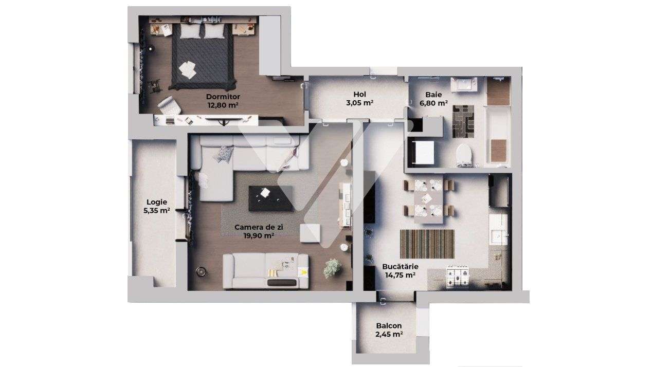 Apartament 2 camere, Decomandat, Bucatarie Separata - Etaj 1 - Imagine principală: 3/17