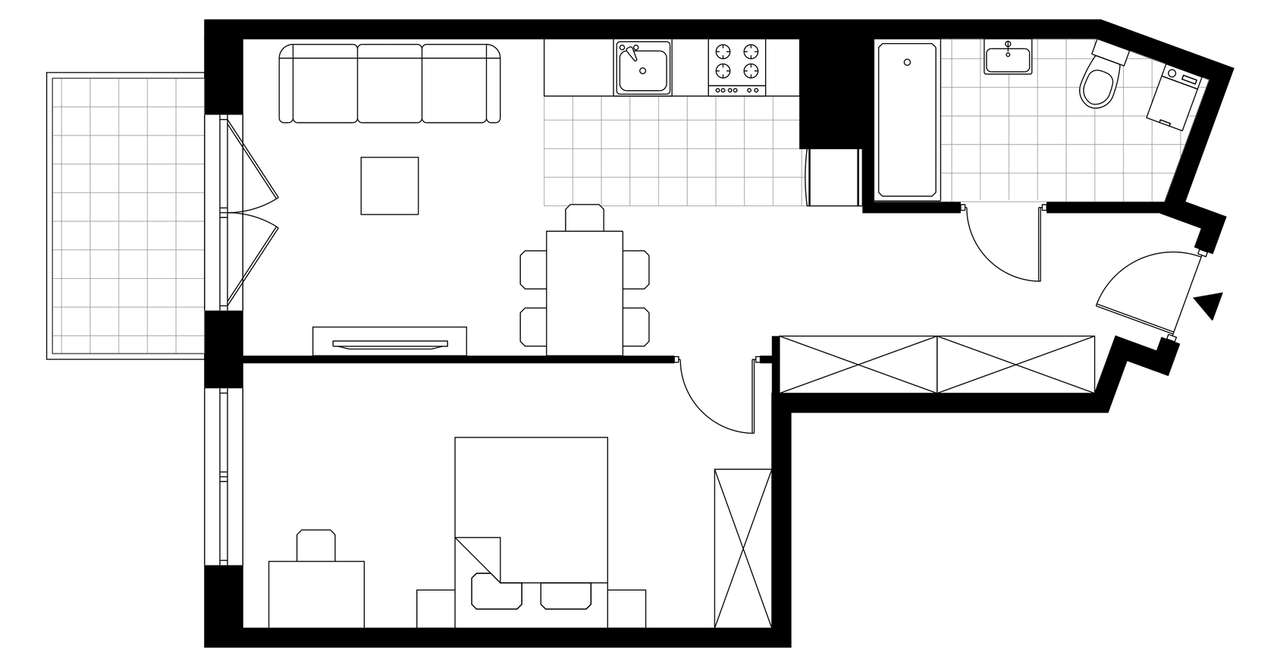 2-pokojowe mieszkanie 46m2 + balkon Bez Prowizji - Pełny obrazek: 3/8