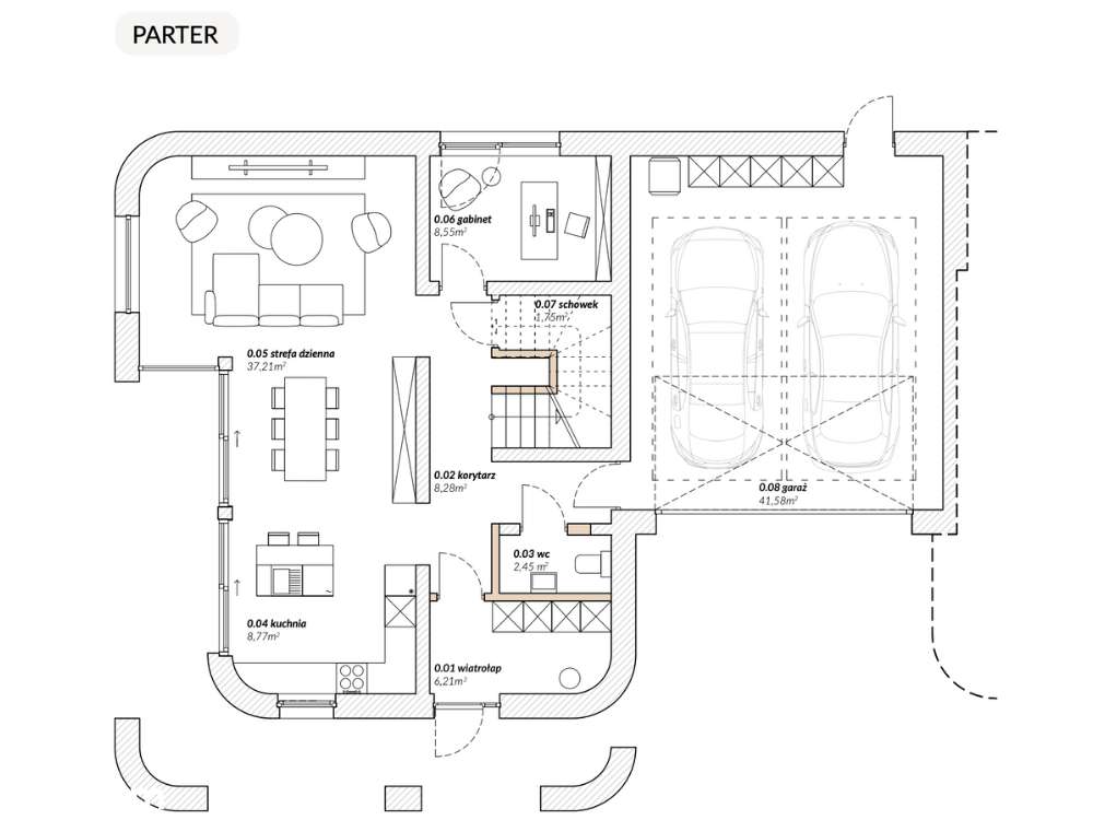 Modernistyczny dom z dużym garażem i działką 765 m² | Nest Konstancin-14