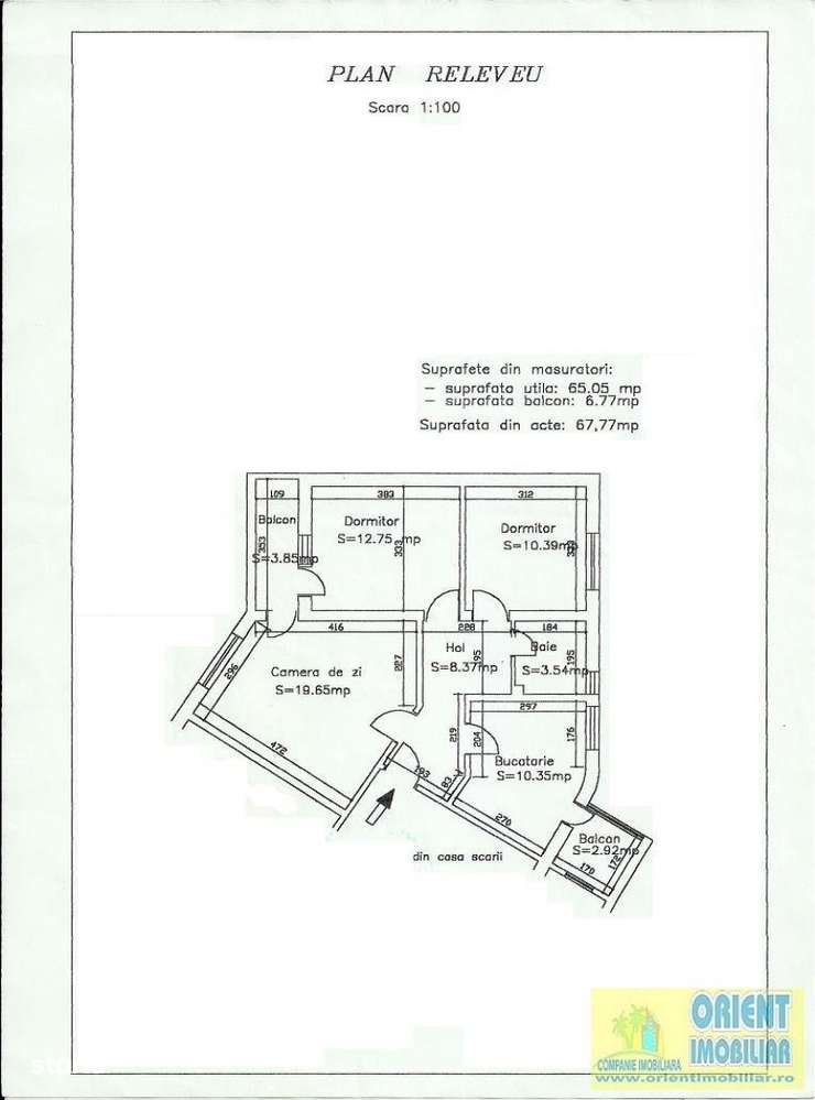 City Park Mall, apartament 3 camere, 72mp, gaze, mobilat, Constanta-1