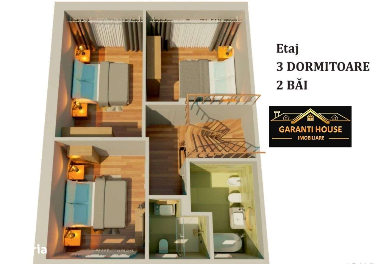 Zona Oltului, case însiruite, 198 mpc, 2 parcari exterioare, 185 000€ - Imagine principală: 4/6