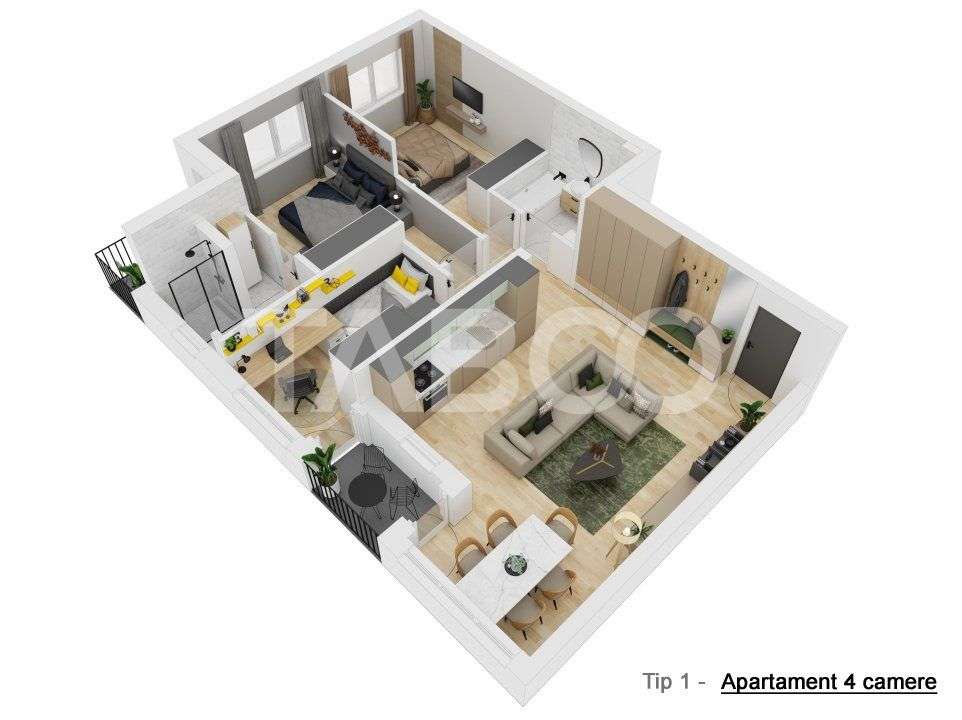 COMISION 0% Apartament 4 camere 81 mpu LOC PARCARE zona Doamna Stanca - Imagine principală: 5/9