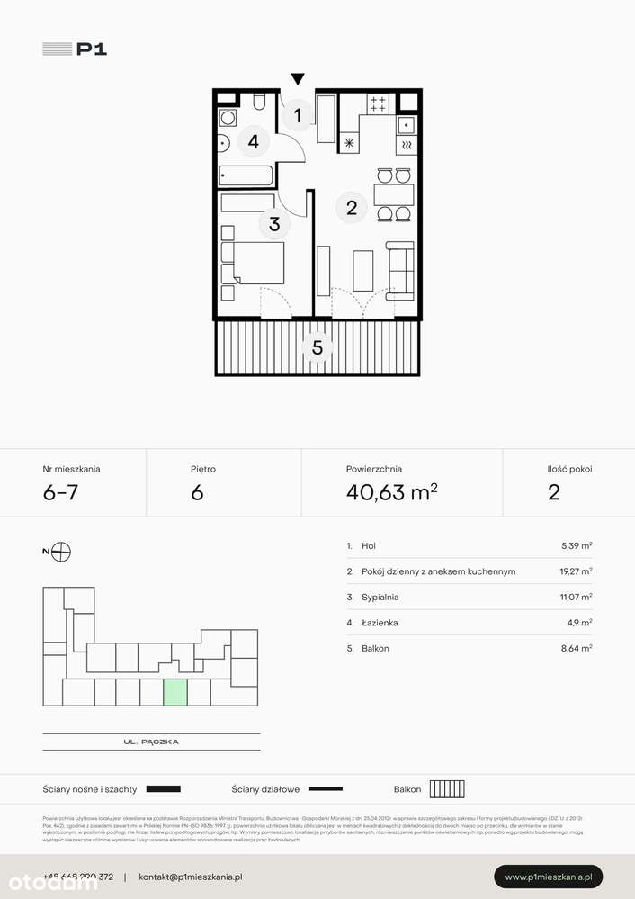 P1 Mieszkania  | mieszkanie 2-pok. | 6_7 - Pełny obrazek: 2/7