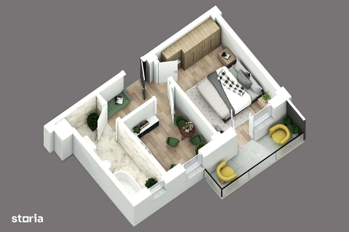 Capat CUG- RATE cu BULETINUL 1 camera D 33.6 m Lunca Cetatuii C3 - Imagine principală: 4/15